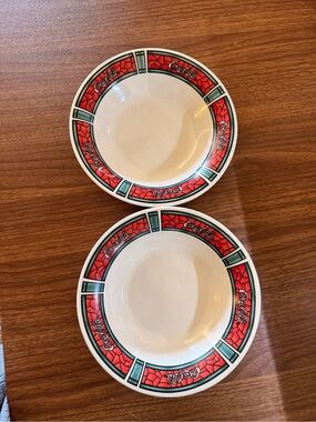 Coca Cola Red Accent Ceramic Bowls - Set of 2